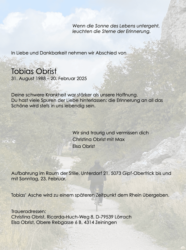 Bild der Todesanzeige