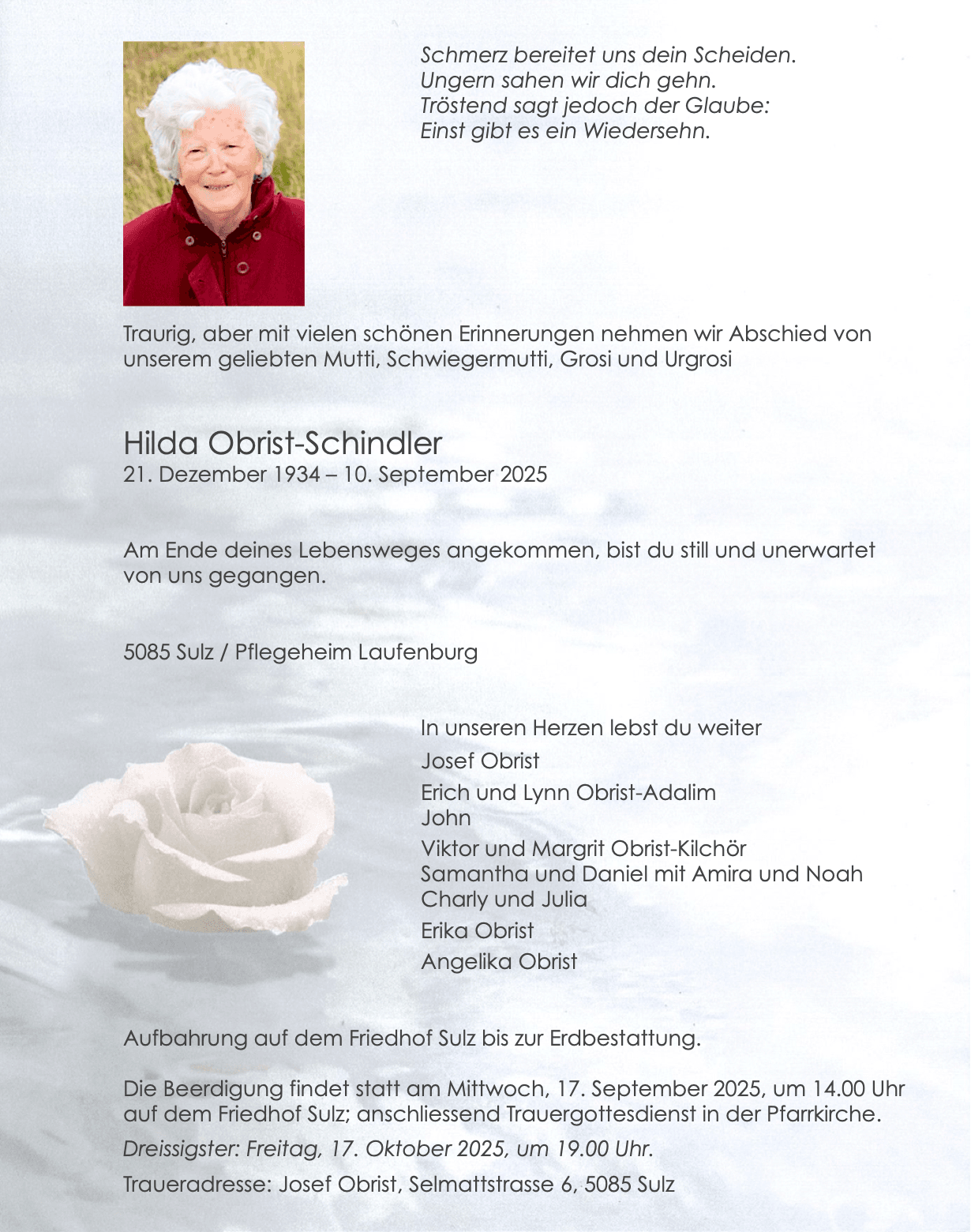 Bild der Todesanzeige