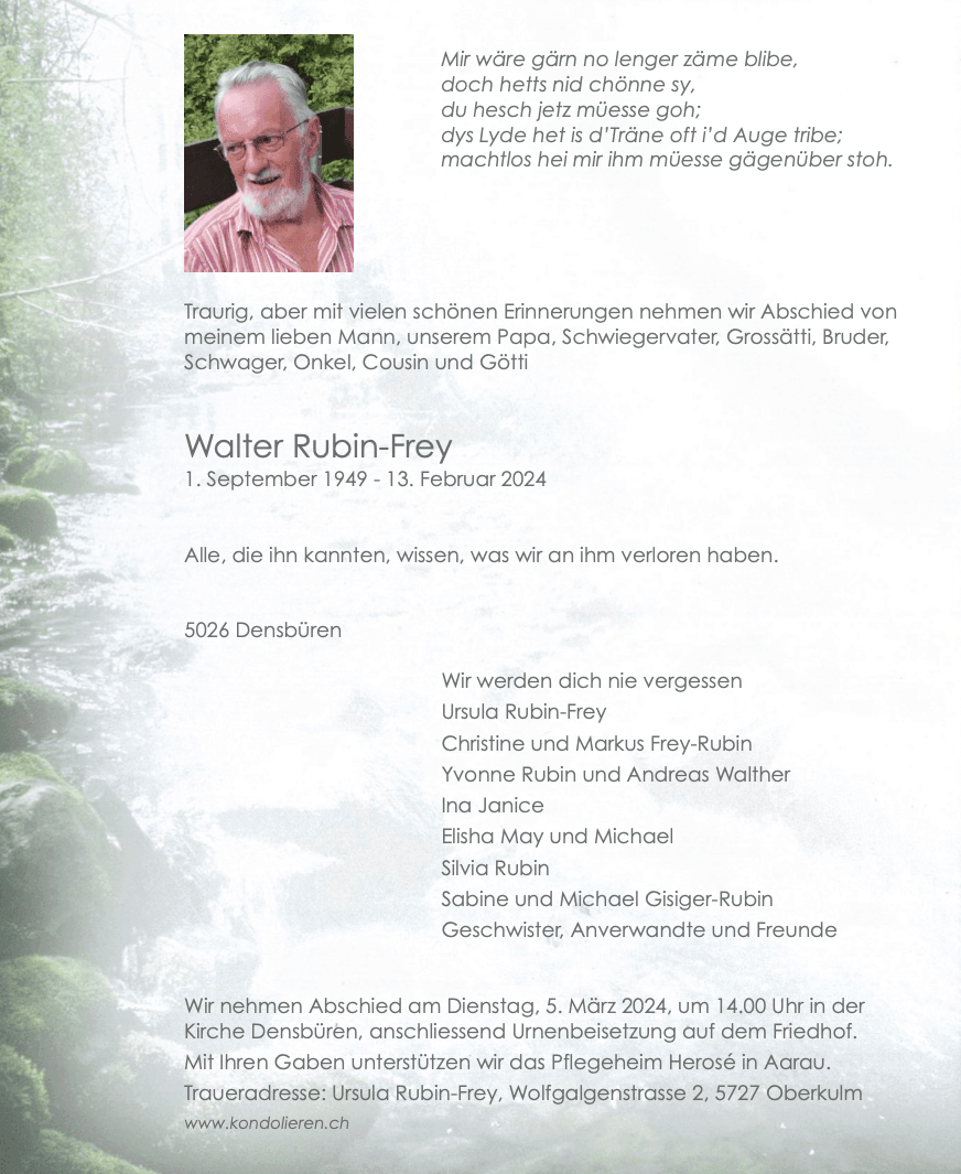 Bild der Todesanzeige
