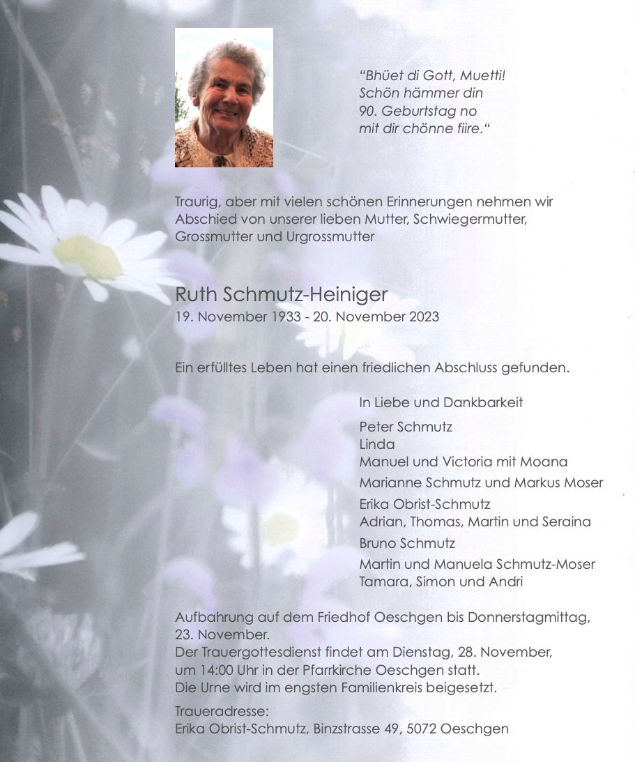 Bild der Todesanzeige