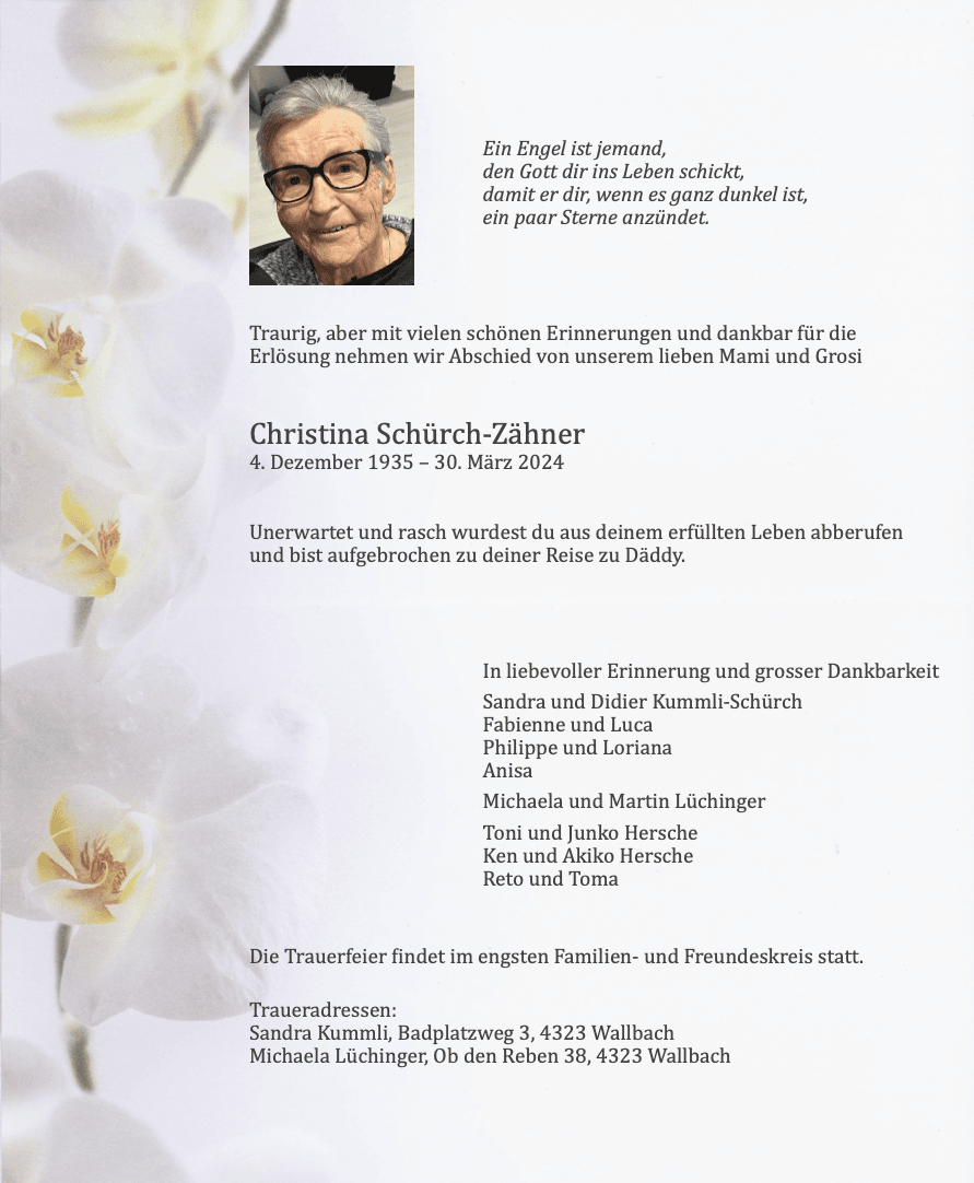 Bild der Todesanzeige