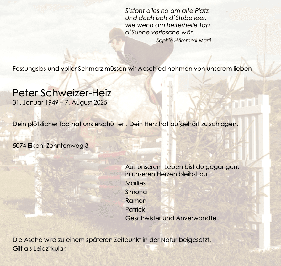 Bild der Todesanzeige
