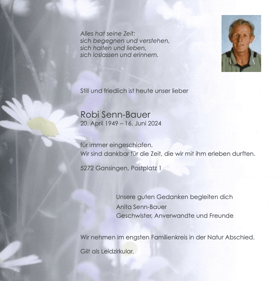 Bild der Todesanzeige