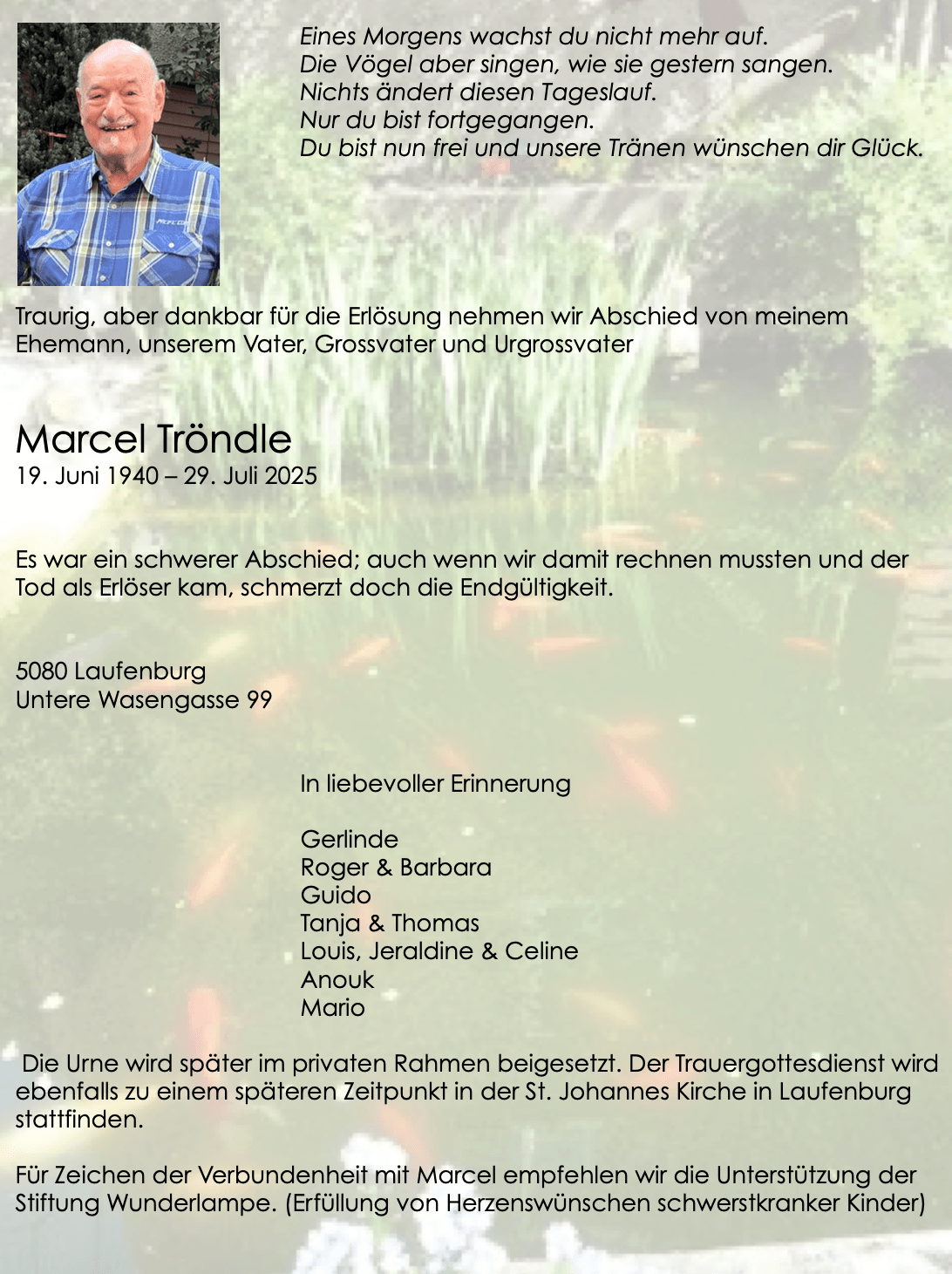 Bild der Todesanzeige