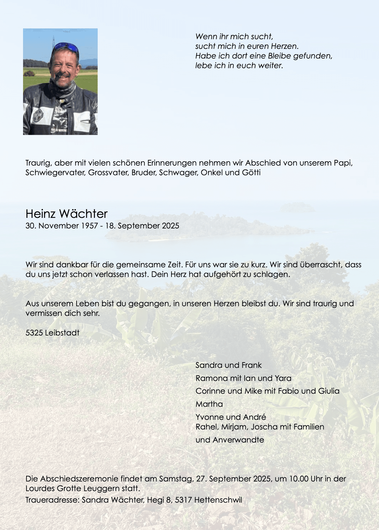 Bild der Todesanzeige