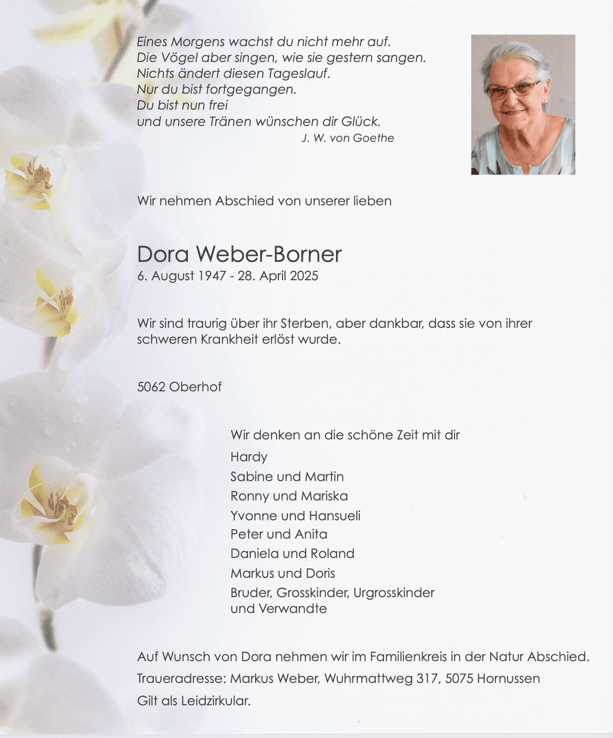 Bild der Todesanzeige