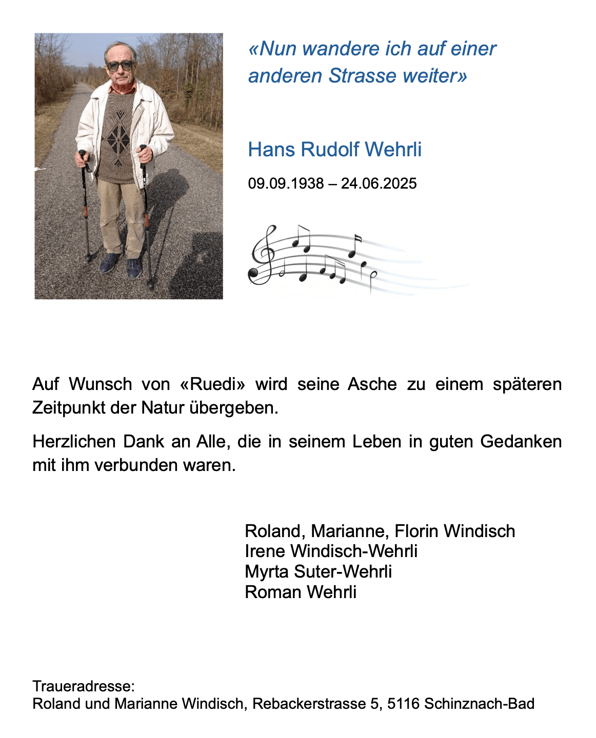 Bild der Todesanzeige