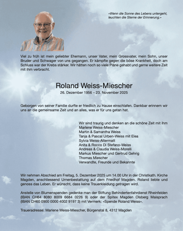 Bild der Todesanzeige