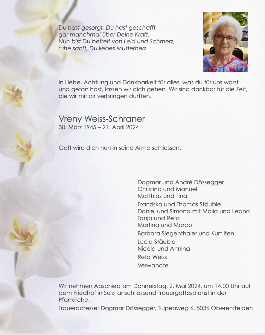 Bild der Todesanzeige