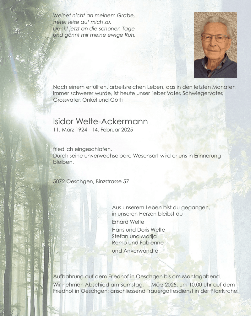 Bild der Todesanzeige