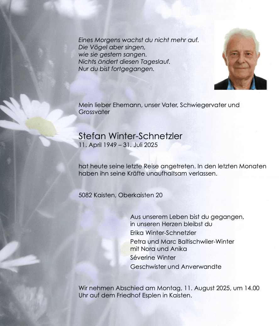 Bild der Todesanzeige