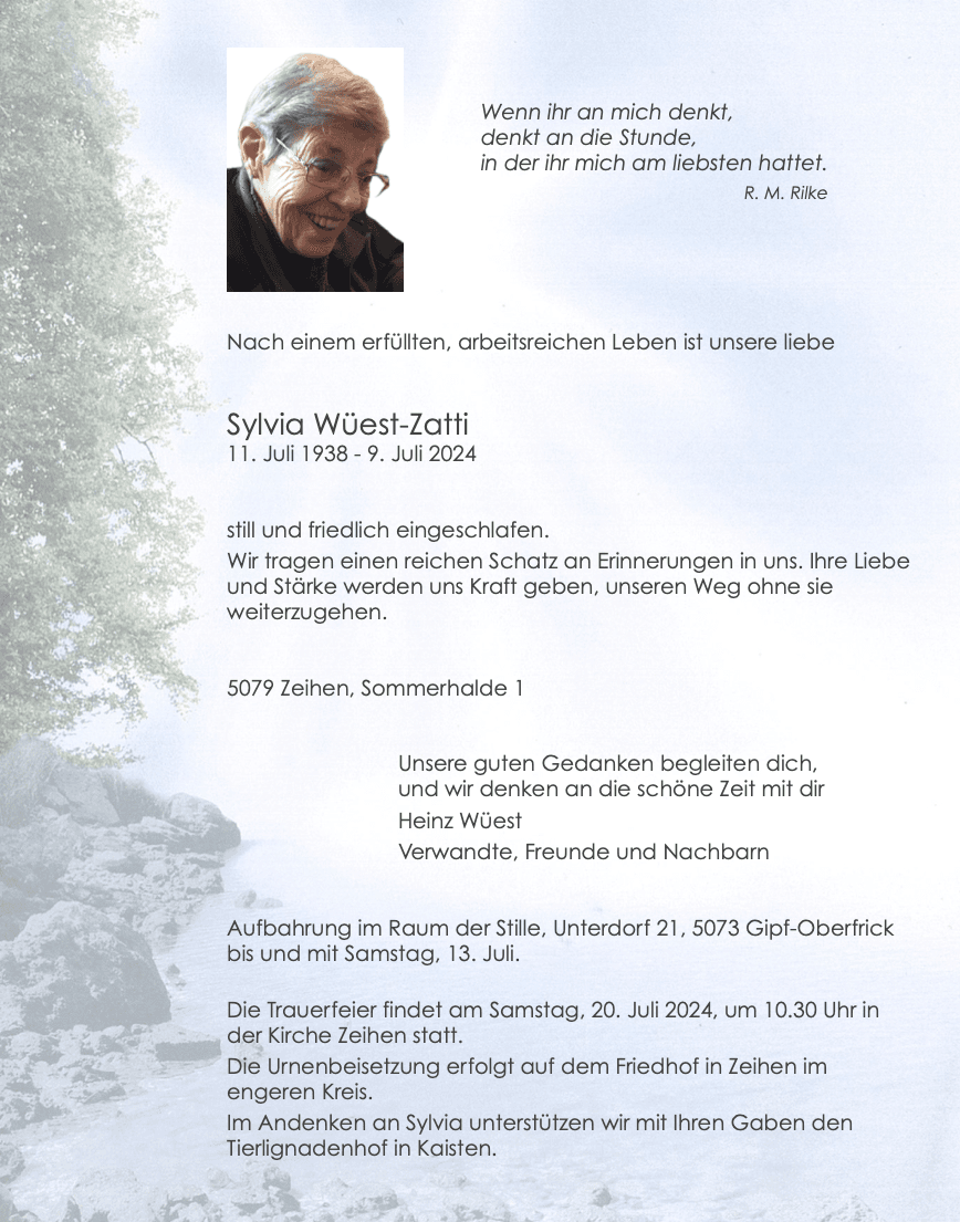 Bild der Todesanzeige