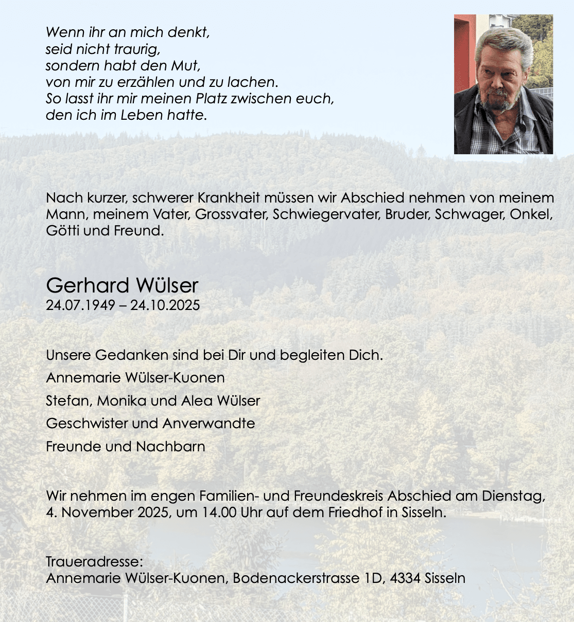 Bild der Todesanzeige