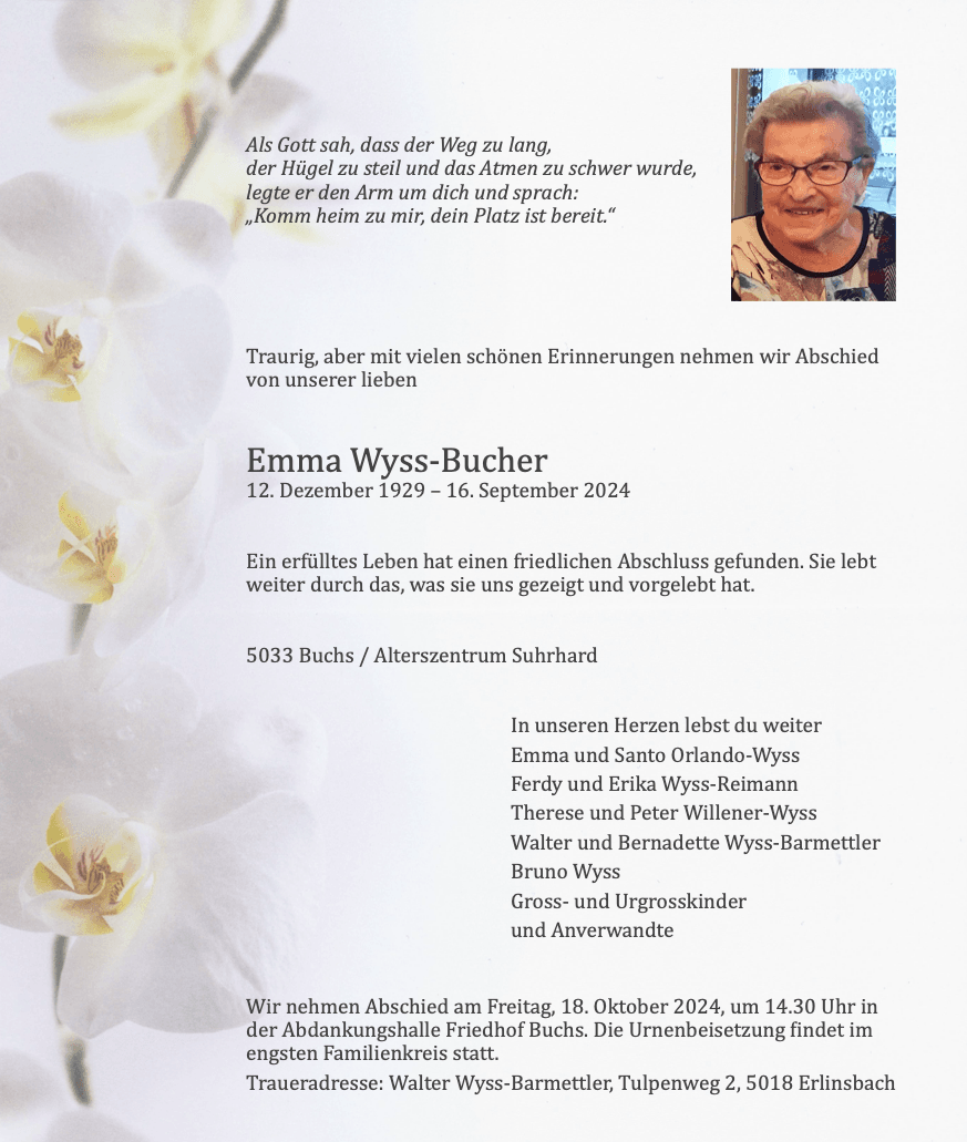Bild der Todesanzeige