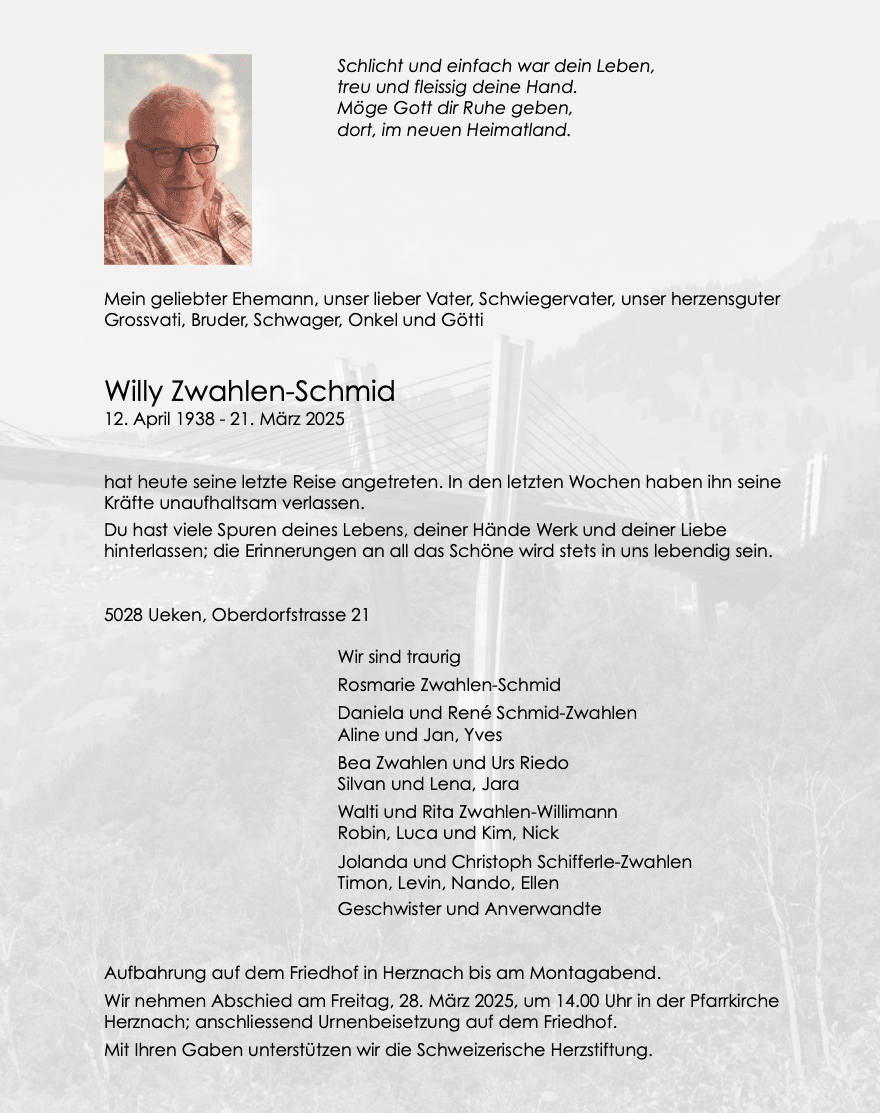 Bild der Todesanzeige