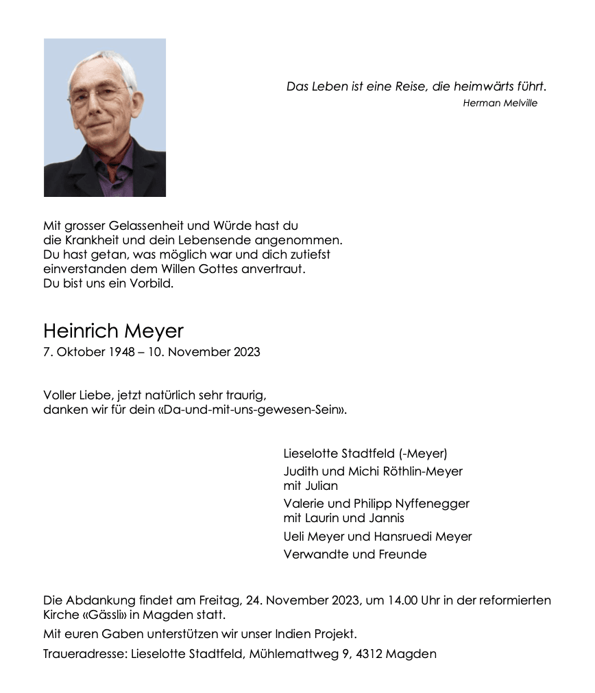 Bild der Todesanzeige