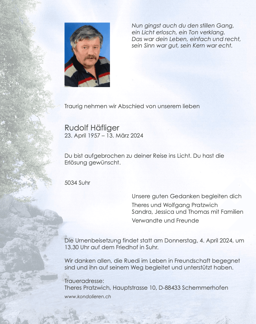 Bild der Todesanzeige