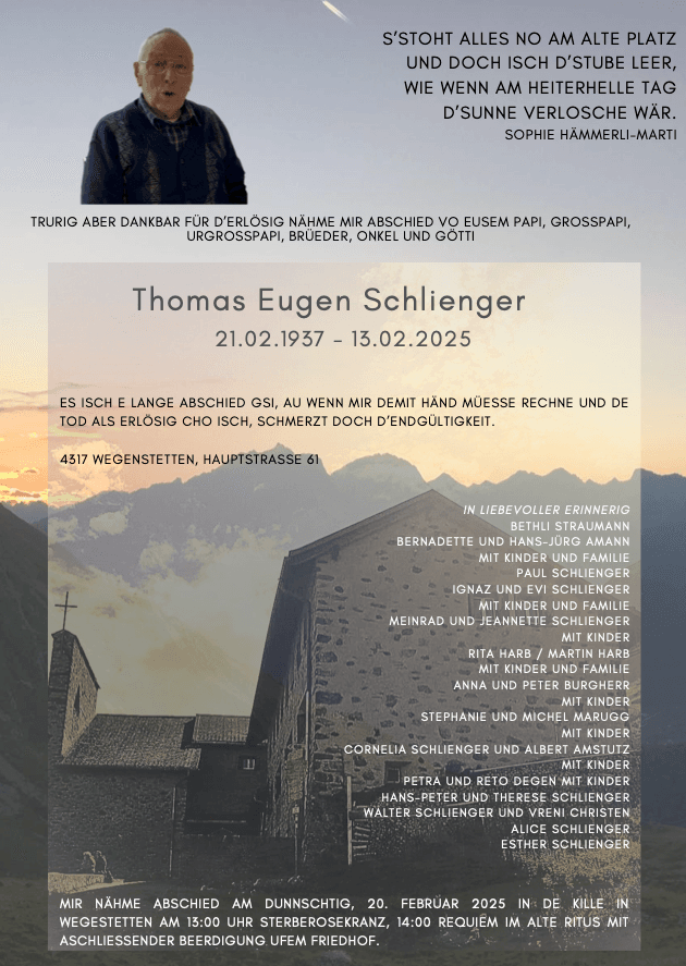Bild der Todesanzeige