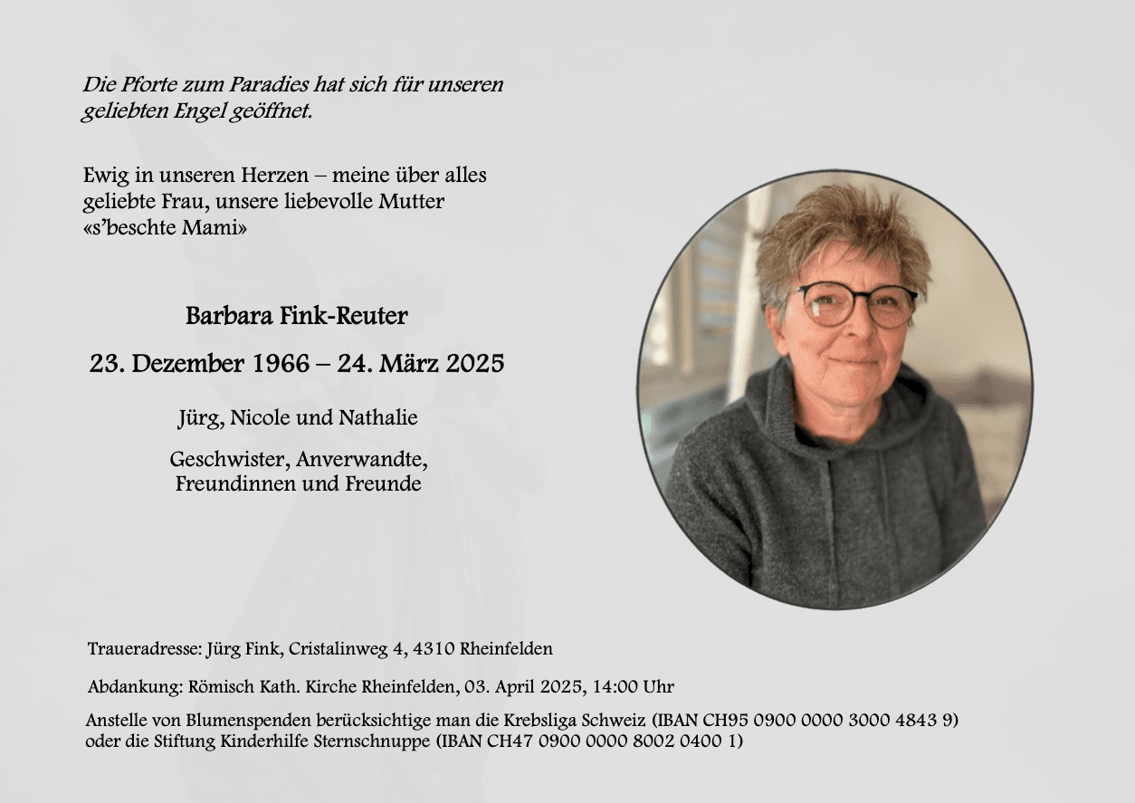Bild der Todesanzeige