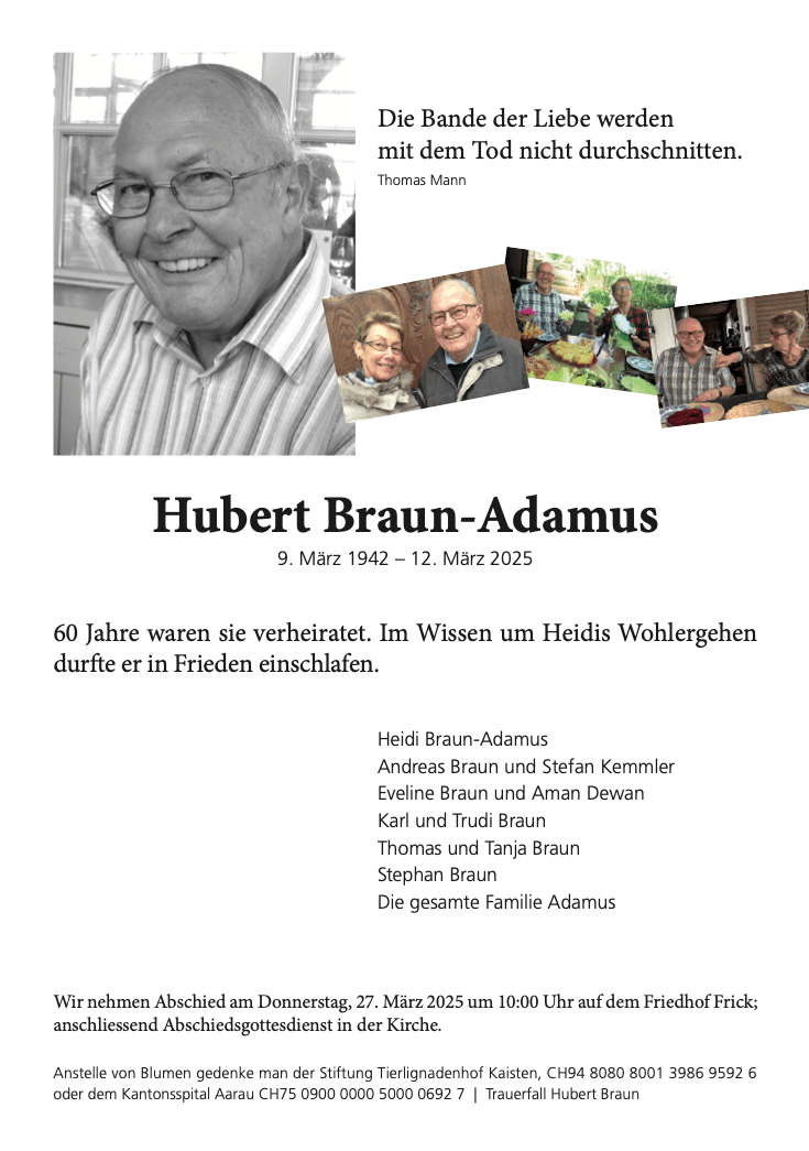 Bild der Todesanzeige