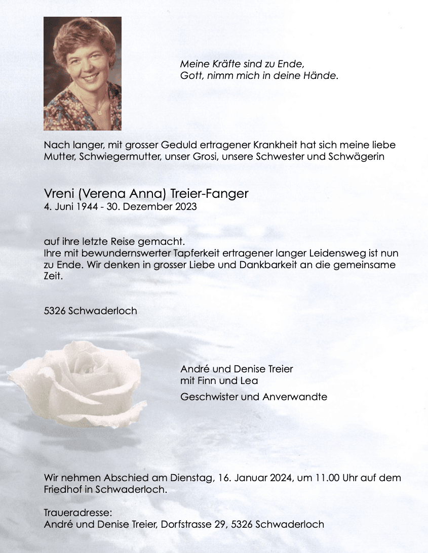 Bild der Todesanzeige